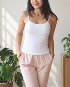 Organic Cotton & Bamboo Cami Tank Top with Built-In Bra