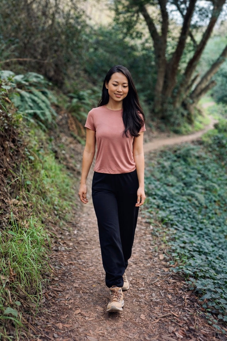 Bamboo Straight Leg Pants with Side Split