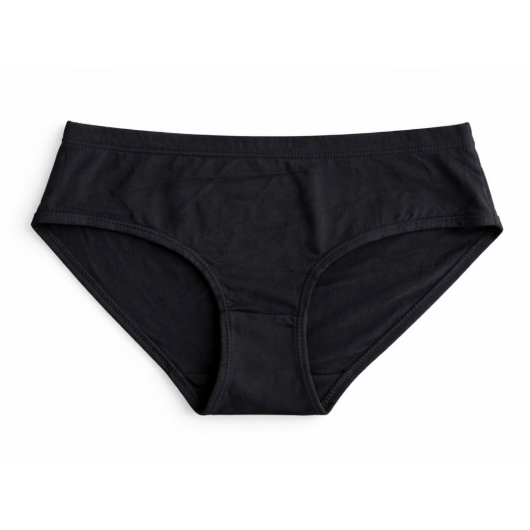 Black underwear on a white background