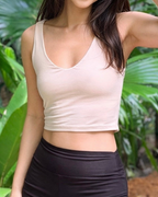 Bamboo Square-to-Scoop Bra - Convertible Crop Top