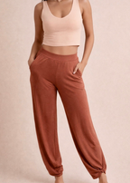 Bamboo Straight Leg Pants with Side Split