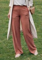 Bamboo Straight Leg Pants with Side Split - Short 25" - 27"