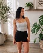 Bamboo Cotton Cami Crop Top Built-in Bra - Light Support