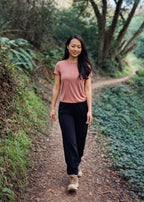 Bamboo Straight Leg Pants with Side Split